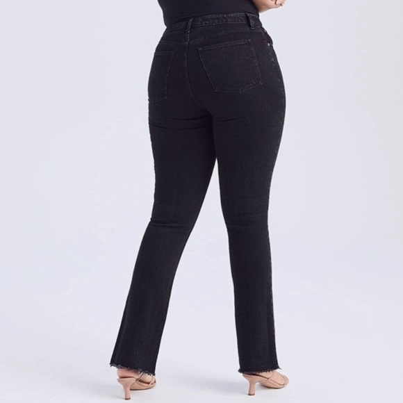 Abercrombie & Fitch Curve Love Skinny High Rise Seam Raw Split Hem Black 31 12R - Picture 3 of 13